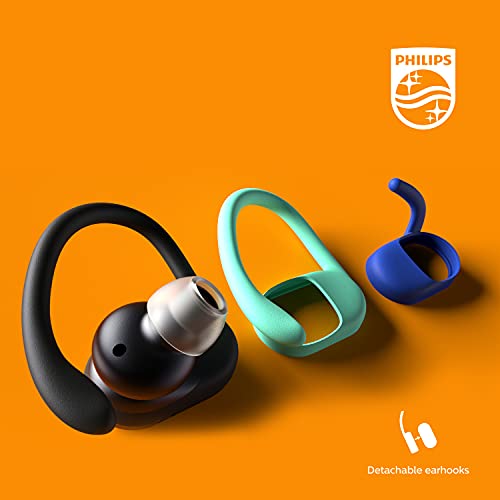 Philips A7306 True Wireless Sports Headphones with Detachable Ear Hooks, Heart-Rate Monitor, UV Cleaning Charging case, Awareness Mode, Waterproof, TAA7306BK | Detachable Ear Hooks, Heart-Rate Monitor, UV Cleaning Charging case, Awareness Mode, TAA7306BK,