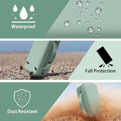 co2CREA Hard and Silicone Case for Bose SoundLink Flex 2/1, Alpine Sage | 2nd Gen Compatibility, Dual-Layer Protection, EVA Hard Shell, Silicone Cover, Adjustable Shoulder Strap, Aluminum Carabiner - color: Alpine Sage Case