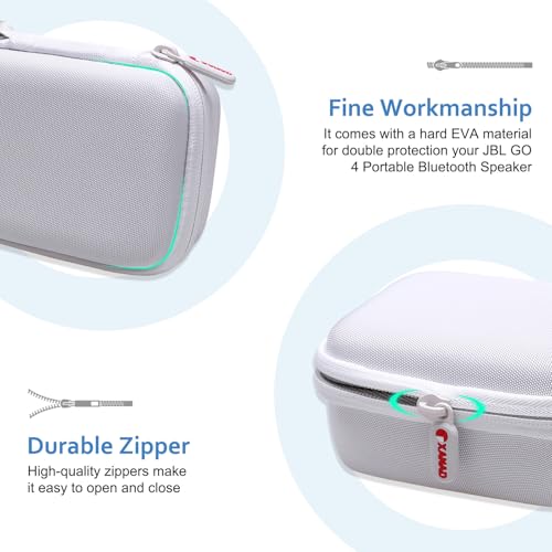XANAD Hard Case Compatible with JBL Go 4 / GO 5 / Go 3 Ultra Speaker, White - color: White