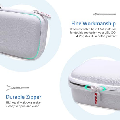 XANAD Hard Case Compatible with JBL Go 4 / GO 5 / Go 3 Ultra Speaker, White - color: White