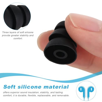 9 Pairs Replacement Triple Flange Ear Tips, Silicone Earbud Tips Covers