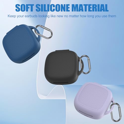 Silicone Case for Raycon Essential Open Earbuds [Black], with Carabiner All-Round Protection Scratch-Resistant Washable Soft Skin Wireless Open Ear Headphones Cover Ultra-Lightweight Cover - color: Black