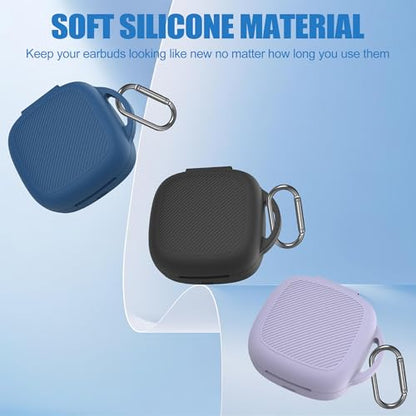 Silicone Case for Raycon Essential Open Earbuds [Black], with Carabiner All-Round Protection Scratch-Resistant Washable Soft Skin Wireless Open Ear Headphones Cover Ultra-Lightweight Cover - color: Black