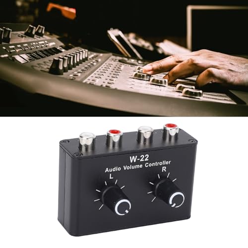 3.5mm Volume Control Box, Aluminum Alloy Passive Preamp with Stepless Knob, Independent L R Balance, Ground Isolation for CD Player Mixer