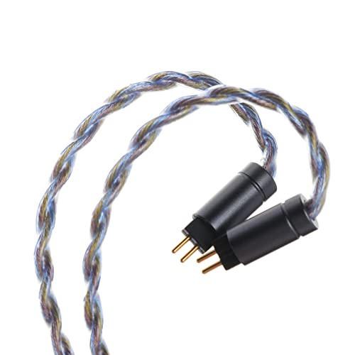 Linsoul Tripowin Zoe 4-Core Hybrid Litz IEM Upgrade Replacement IEM Cable | Pure Copper Silver-Plated Copper Gold-Plated, 24AWG In Ear Monitor Wire for Musician Audiophile, 3.5mm, 2pin 0.78mm - size: 2pin, style: 3.5mm