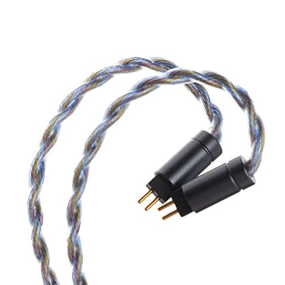 Linsoul Tripowin Zoe 4-Core Hybrid Litz IEM Upgrade Replacement IEM Cable | Pure Copper Silver-Plated Copper Gold-Plated, 24AWG In Ear Monitor Wire for Musician Audiophile, 4.4mm, 2pin 0.78mm - size: 2pin, style: 4.4mm