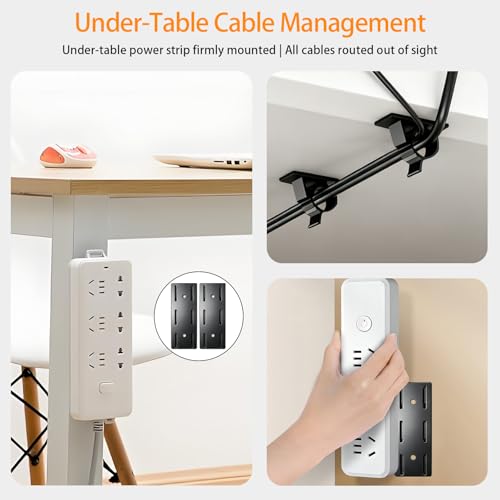Gaming Desk Cable Management Kit 114PCS — 360° Spring Clips, Heavy-Duty Power Strip Holder, Reusable Cable Ties & Labels | Battlestation Organizer for Gamers & Streamers