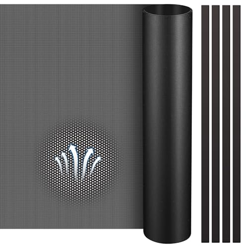 Woanger 2 Pcs 1000 x 300 mm DIY PC Case Dust Filter 0.5 mm High Airflow Hole PC Fan Mesh Filter Air Vent Covers PVC Dustproof Cover with 8 Magnetic Strip for Computer Chassis Speaker and More, Black