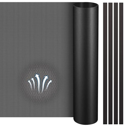 Woanger 2 Pcs 1000 x 300 mm DIY PC Case Dust Filter 0.5 mm High Airflow Hole PC Fan Mesh Filter Air Vent Covers PVC Dustproof Cover with 8 Magnetic Strip for Computer Chassis Speaker and More, Black