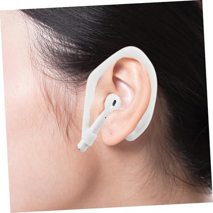 HOMSFOU 1pair Silicone Ear Hooks for Earbuds Slip Design for Running and Gym Comfortable Retention Compatible