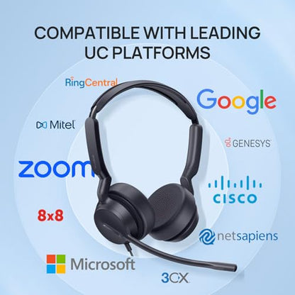 Yealink UH42 SE Wired Headset, USB-A/C & 3.5mm,in-Line Controls, On-Ear | Single-Ear Headphones, Teams/Zoom Certified, Noise Cancelling Mic, PC/Laptop/Phone, 7ft Cable, Call Center, WHF, Dynamic EQ - color: Single-Ear, size: 3.5mm & USB-C/A