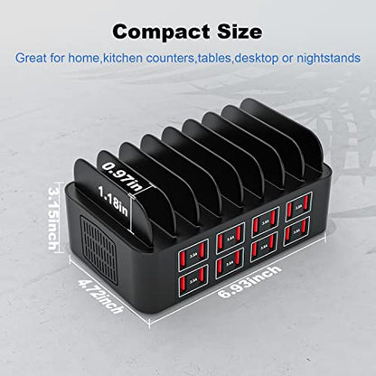 Charging Station for Multiple Devices,Cinlinso 150W/35A 16 Port USB Charging Station,Multi Device Fast Charger Organizer Compatible with iPad,Tablet,Kindle Cell Phone and Other Electronic