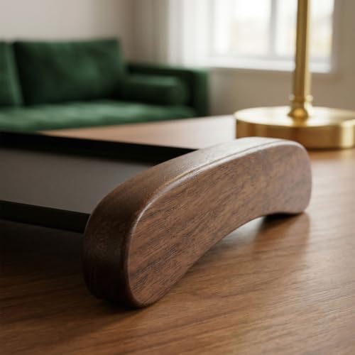 Headphone Stand for Desk with Storage Tray, Walnut Wood Headset Holder and Desktop Organizer for Headphones, Keys, Watches & Accessories, Home Office and Gaming Setup