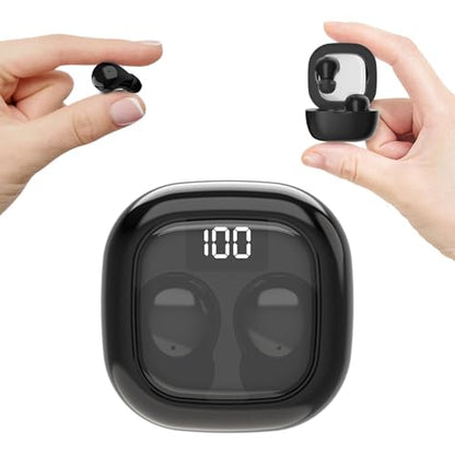 Invisible Mini Sleep Earbuds Ear Buds for Side Sleepers Sleeping, Small Ears Canals Women Wireless Bluetooth Low Profile Smallest Disgused Tiny Micro Discreet Hidden Earbuds Headphones for Work - color: Black