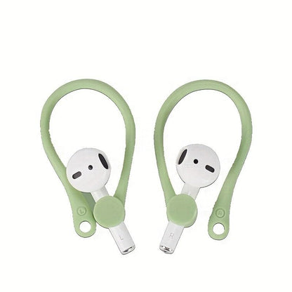 2-Pack Silicone Ear Hooks for AirPods - Non-Slip Anti-Lost Earbuds Holders for Workouts, Running & Daily Use (green) - color: green