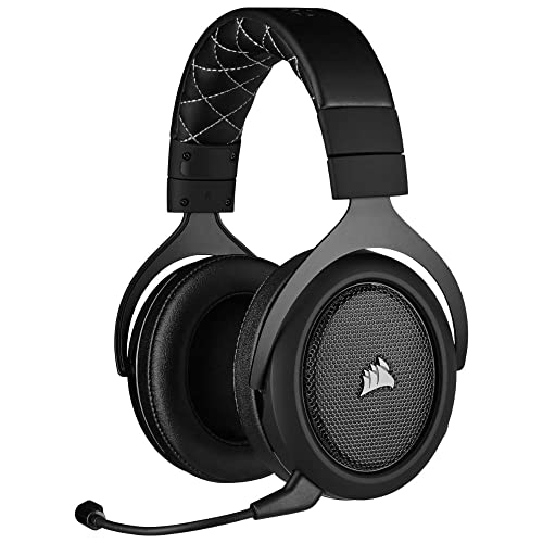 Corsair HS70 PRO Wireless Gaming Headset – 7.1 Surround Sound – Detachable Uni-Directional Microphone – Up to 40ft Range – iCUE Compatible – PC, Mac, PS5, PS4 – Carbon