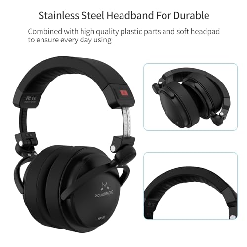 SoundMAGIC HP151 Over-Ear Wired Headphones, HiFi, Removable Cable, Black