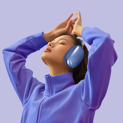 Aiivioll 3 in 1 Silicone Case Cover for AirPods Max Headphones, Clear Soft TPU Ear Cups Cover/Ear Pad Case Cover/Headband Cover for AirPods Max (2024/2020), Ear Cushions Cover for AirPods Max(Blue) - color: Dark Blue