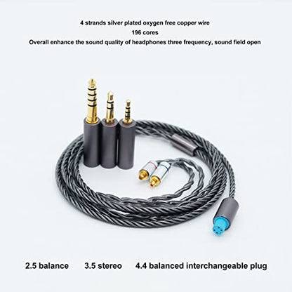 Earphone Cable,MMCX to 2.5mm 3.5mm 4.4mm Replacement Cable Detachable Earphone Cable 3.5MM Earphone Replacement Cable Headphones Extension Cable for UE900 T100 W40 ES50 UM PRO30