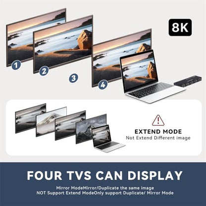 Xiwai HDMI Splitter 1-IN-4-OUT 8K 60hz Ultra-HD Converter Box Compatible 2.1 Switch 48Gbps UHD Hub Support Mirror HDCP SST Extended 4K@120hz 3.5mm Audio - style: HDMI Switch 2.1 (1 to 4 )with Cable