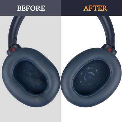 SOULWIT Earpads for Sony WH-XB900N/WH-CH710N/WH-CH720N/WH-RF400/MDR-RF895RK Headphones, Ear Pads Cushions with Soft Protein Leather, High Density Foam - Blue - color: Blue