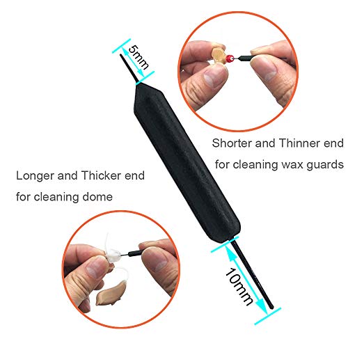 Smokey Hearing Aid Power Domes Close Domes Ear Tips for Resound Sure Fit Style RIC RITE and Open Fit BTE Hearing Amplifier with Cleaning Tools Brush Cleaner and Carry Case (Smokey, Small) - size: Small