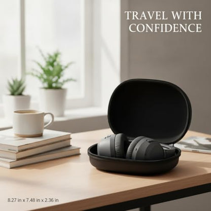 Sleek Hard Shell Design Over-Ear Headphone Case, Compact EVA Travel Protection with Secure Zipper (1 Count)