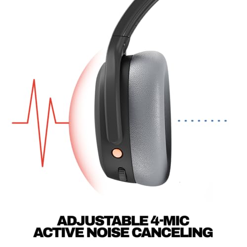 Skullcandy Crusher ANC 2 Noise Cancelling Wireless Headphones - Asphalt | Multi-Sensory Crusher Bass, Over-Ear Fit, Bluetooth, 60 Hours Battery, Working Out, Gym, Travel, Studying, Music, Gaming - color: Black/Asphalt