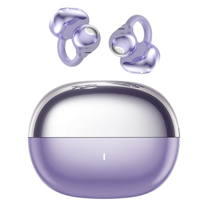 Open Ear Clip On Earbuds,Clip Headphones with Crystal Clear Sound | Ultra-Comfort for Driving Running Workout, Powerful Bass, 50H Playtime, Secure Fit, Hi-Res, IPX5, Bluetooth 6.0, Lavender - color: Lavender