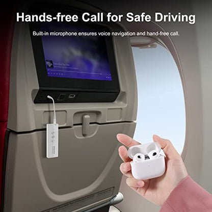 Isobel 3-in-1 Bluetooth Transmitter/Receiver, Rechargeable Bluetooth Adapter for TV & Car Stereo - color: White