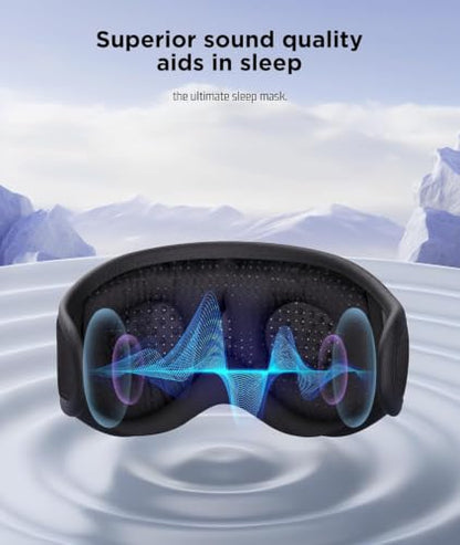LC-dolida Sleep Mask Bluetooth Headphones Weighted Sleeping Mask 3D Eye Mask Pressure Relief Night Sleep Eye Mask Music Sleeping Headphones for Side Sleepers Meditation Gifts for Men Women - color: Soft 3d-breathable Black
