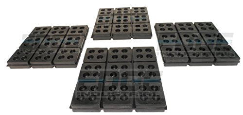 HEAVY DUTY ANTI VIBRATION ISOLATION PADS 6" X 6" X 3/4" ALL RUBBER WAFFLE TYPE, QUANTITY 4