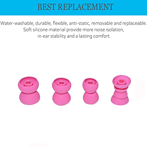 Replacement Silicone Eartips Earbuds Eargels for Beats by dr dre Powerbeats 3 Wireless Stereo Earphones (Pink) - color: Pink