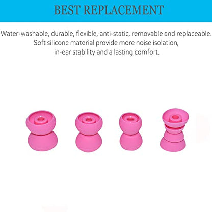 Replacement Silicone Eartips Earbuds Eargels for Beats by dr dre Powerbeats 3 Wireless Stereo Earphones (Pink) - color: Pink