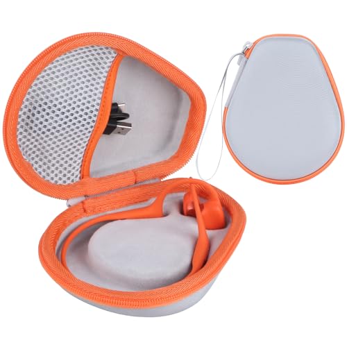 Case for SHOKZ OpenRun Pro2/Mini/1/OpenMove/OpenSwim Headphones | Open-Ear Bone Conduction Sport Headphones Accessories, For Standard and Mini, Travel Friendly - color: Grey + Orange Case