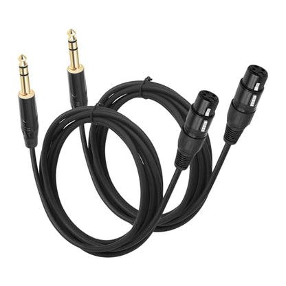 3.3 FT XLR Female to 1/4 TRS,2PACK Professional 6.35mm TRS to XLR Female Quarter inch Cable for Mixer Microphone Active Speakers - color: XLR Female to 6.35, size: 3.3 ft - 2 Pack
