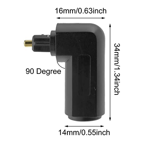 Optical Toslink Right Angle Digital Audio Cable Adapter 90 Degree Male to Female Jack 360 Rotates Plug Connector for TV Fiber Optic Toslink Cable, 4 Pcs