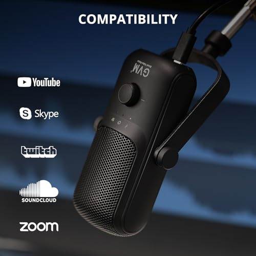 GVM USB-C Condenser Microphone for Podcast & Streaming, Plug & Play PC Mic with Gain Control, Mute Function & Metal Stand for YouTube, Voice Over, Online Meetings