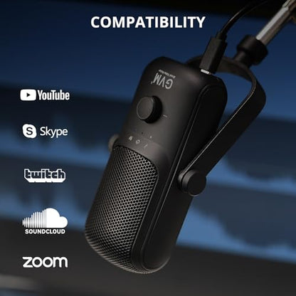 GVM USB-C Condenser Microphone for Podcast & Streaming, Plug & Play PC Mic with Gain Control, Mute Function & Metal Stand for YouTube, Voice Over, Online Meetings