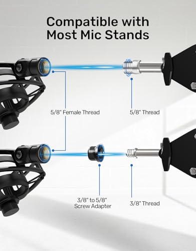 Custom Built Shock Mount for HyperX SoloCast & Razer Seiren Mini Microphone | Elastic Anti-Vibration Suspension, Holder Clip for Mics and Stands, Shock Mount for HyperX SoloCast & Razer Seiren Mini - size: HyperX SoloCast Shock Mount