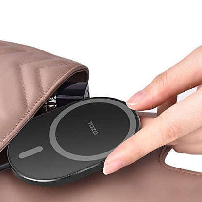 TOZO Upgraded W10 Magnets Wireless Charger, USB C Charging Station Aviation Aluminum Computer Numerical Control Fast Charging Pad Compatible for iPhone 17/16/15/15 Plus/15 Pro/15 Pro Max/14, Black