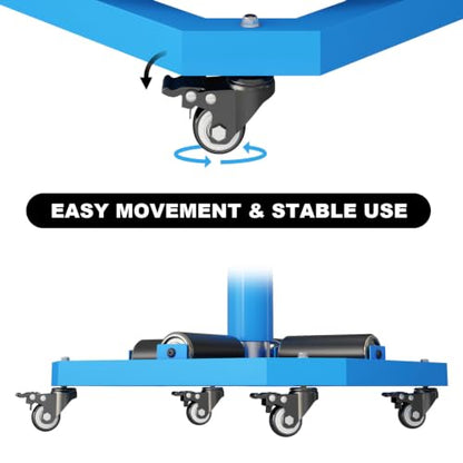Heavy Duty Cable Reel Stand Turntable with Locking Wheels,1000 lbs Capacity | 20'' x 20'' Industrial wire spool holder, cable caddy,mobile locking wheels,smooth horizontal payout for cable handling tasks