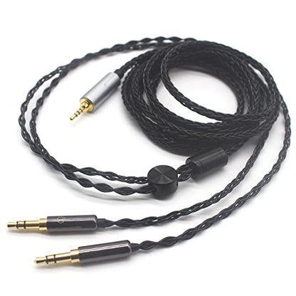 Youkamoo Replacement Cable Compatible with Hifiman Sundara, Ananda, Arya, HE400SE, HE4XX, HE-400i Headphones, 8 Core Braided Balanced Cable, 2.5mm to Dual 3.5mm Male 16.5 ft (5 m) - size: 16.5 ft (5 m)
