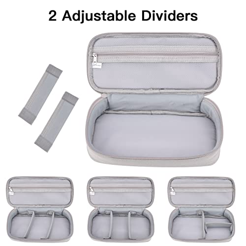 Cord Organizer Travel Case, Portable Tech Organizer Pouch Bag for Cable & Charger, Tech Electronics, Travel Essentials (Light Grey)