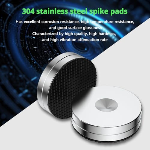 HiFi Speaker Stand Feet Pads, 30x10mm, Stainless Steel Speaker Isolation Feet for DVD/Amplifier/Turntables/Subwoofer - size: 30x10mm