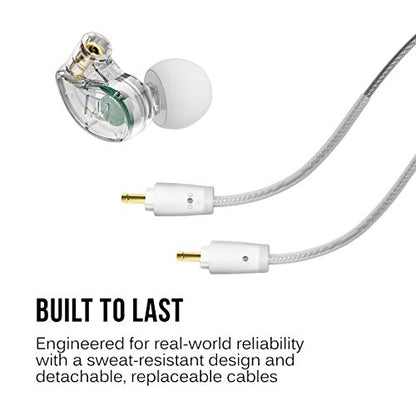 MEE audio M6 PRO 2nd Generation Universal-Fit Noise-Isolating Musicians’ in-Ear Monitors with Detachable Cables (Clear) - color: Clear, style: In-Ear Monitors