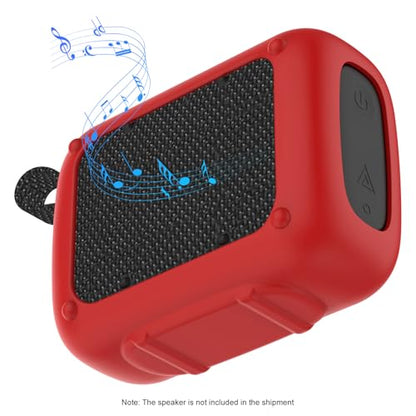 Anti-Collision Silicone Cover Waterproof Soft Anti-Drop Protective Case Anti-Scratch Shell for GO5 Portable Bluetooth Speaker Shockproof Protective Sleeve - color: Red