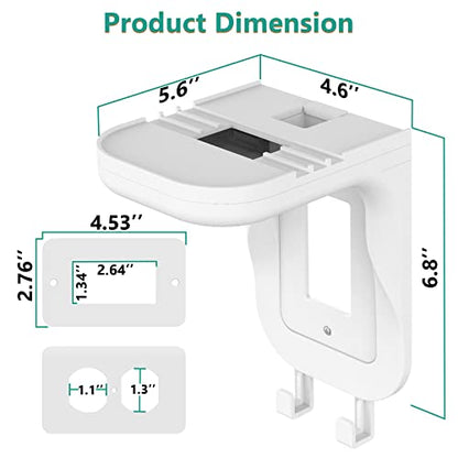 WALI Outlet Shelf Wall Holder, Fit for Duplex GFCI Decorative Outlet Shell A Space Saving for Smart Home, Speaker Mounts up to 10lbs with Cable Management (OSH001-W), White - size: Medium