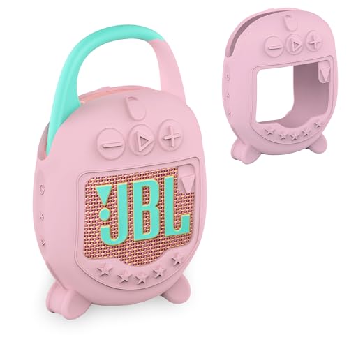 Silicone Cover Case Compatible with JBL CLIP 5 Ultra Portable Bluetooth Speaker, Soft Skin Sleeve for JBL CLIP 5 Speaker Accessories(Only Case) (Pink) - color: Pink