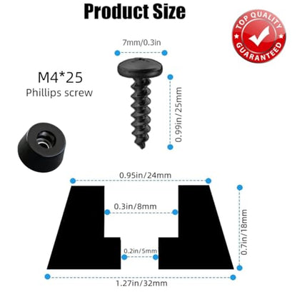 Rubber Isolation Feet 4-Pack with Stainless Steel Screws | Dense Rubber Anti-Vibration Damping Pads 40 lbs Per Pad | for Guitar Amplifier Subwoofer Turntable Studio Monitor AV Receiver